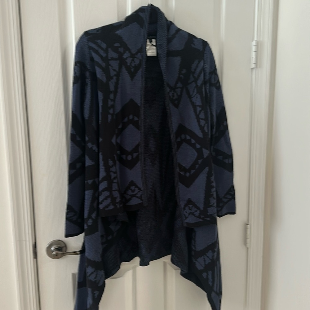 BLANKNYC blue and black chunky cardigan.